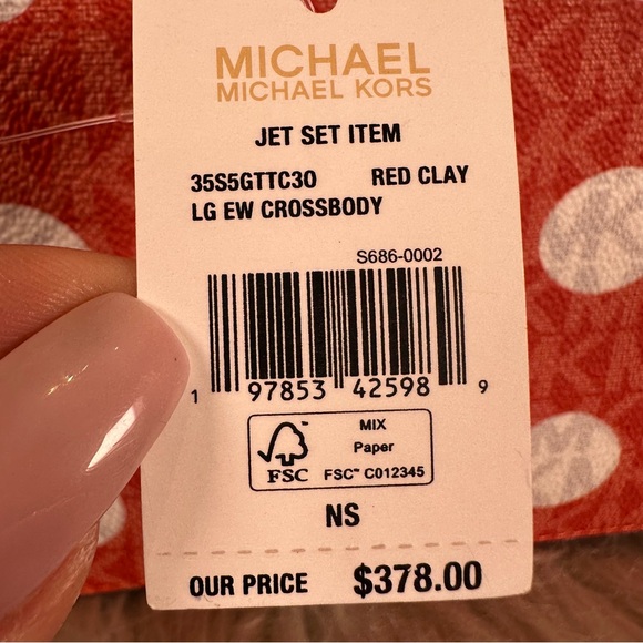 Michael Kors NWT Jet Set East West Polka Dot Crossbody Bag - Picture 13 of 15